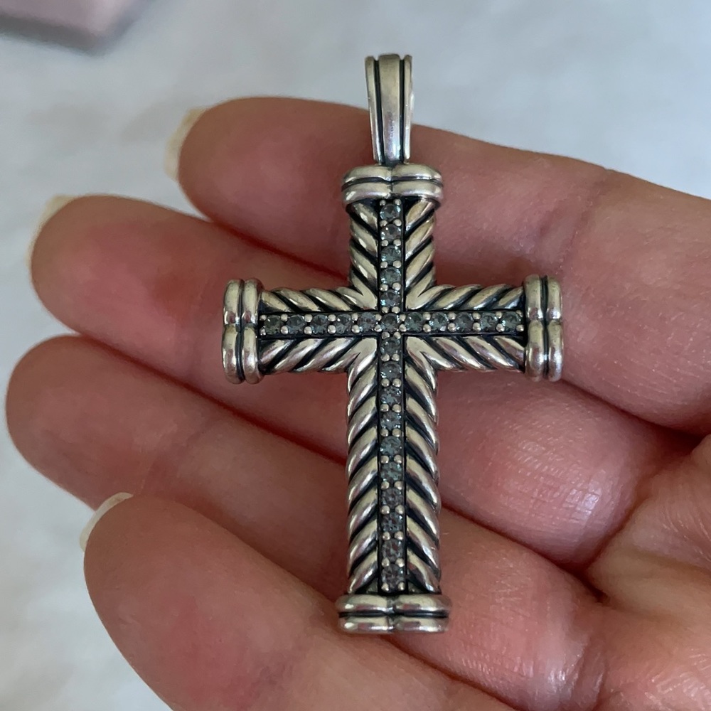 David Yurman Chevron Cross - Color Change Garnet